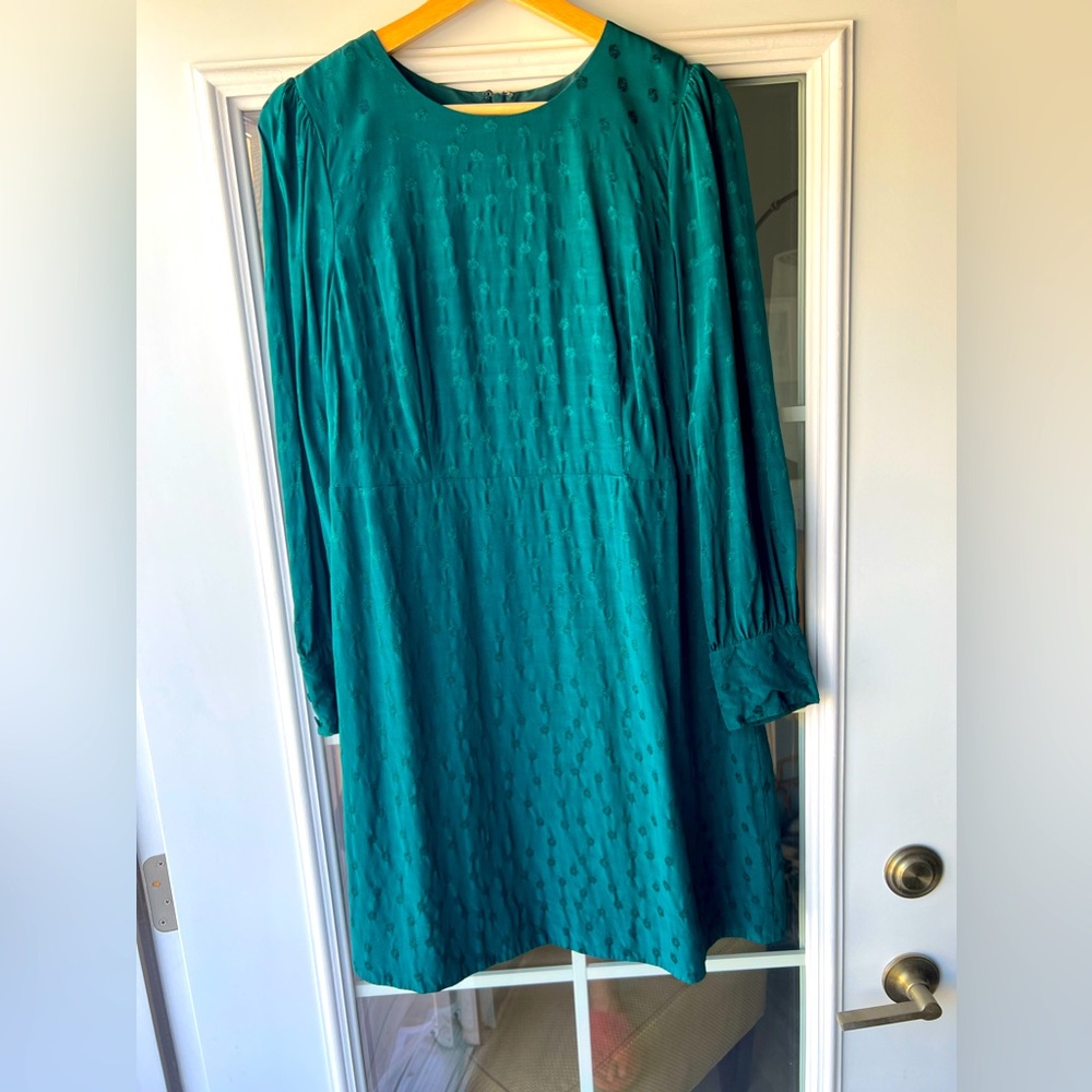 J. Crew Teal Long Sleeve Dress
